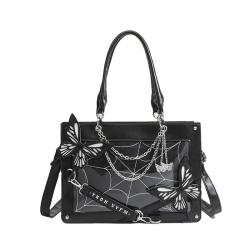 Fashion Shoulder Tote Ita Bag Designer Custom Clear Window Ita Bag for Pin Display