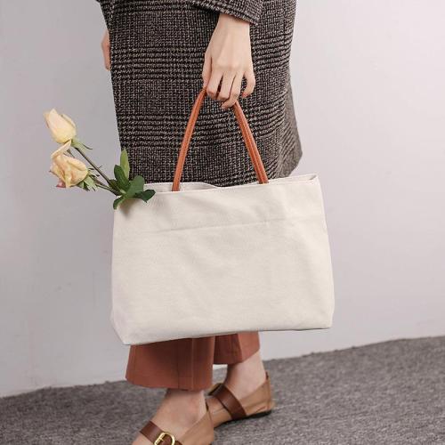 Korean Women 2024 New Canvas Single Shoulder Bag Large Capacity Shopping Bag Tote Bags