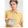 HR545 Women's Short Buckle Coin Wallet Retro Pu Wallet Horizontal Square ID Card Holder Purse Casual Business Passport Holders