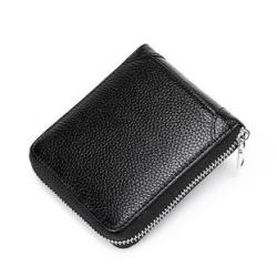 MSW001 Hot Sale Exclusively Anti-theft Brushed RFID Leather Men's Wallet Short Zipper Leather Purse for Men