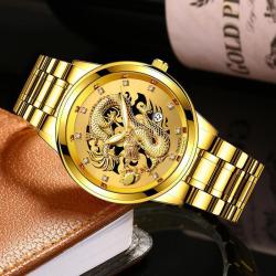 2022 Fashion Leather Man's Wrist Watch Band Quartz Wristwatch Reloj Luxury Gold Watch Creative Men Chain Quartz Wristwatches