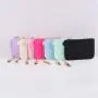 Keymay RTS Stock Lightweight Solid Color DIY Chebille Patches Cute Girls Nylon Card Holder Keychain Bag Keychain Keychain Wallet