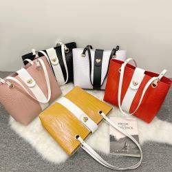 Crocodile Pattern PU Leather Ladies Shopping Tote Women Hand Bags Large Capacity Lock Strap Shoulder Bag