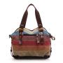 KBW728 Hot Selling Women Bag Rainbow Striped Canvas Portable Shoulder Bag Fashionable Ladies Patchwork Washable Cloth Bag