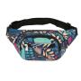 Lady Running Waist Bag Outdoor Leisure Waist Bag Polyester Waterproof Printing Crossbody Bag