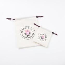 Luxury  Custom Velvet Fabric Lipstick Cosmetic Jewelry Pouch Soft Beige Velvet Packaging Bag