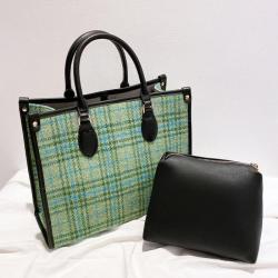 2024 Custom Fabric PU Leather Tote Bags For Women Ladies Hand Bag With Pouch