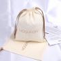 Custom Logo High Quality Cotton Linen Dust Packing Bag Natural Soft Cotton Gift Shoe Shopping Drawstring Pouch