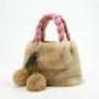 Fashion Ladies Shoulder Bags 2024 Hot Selling Fashion Latest Lady Luxury Women's Handbags With Hair Ball