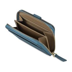 Small Wallets Women RFID Blocking Slim Bifold Leather  Wallet Zipper Coin Purse