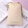 Custom Logo Printing Natural Cotton Drawstring Makeup Gift Candle Packaging Bag Organic Muslin Dust Pouch