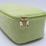 Custom Corduroy Open Top Mirror Pouch Make Up Bag Double Zipper Top Make Up Mirror Top Open Double Zipper Cosmetic Pouch