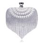 Hot sale gold rhinestone tassel pearl bag handbag metal chain shoulder clutch evening bags for wholesale