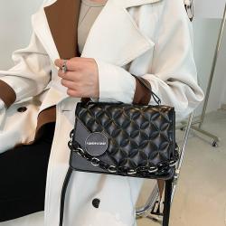 2024 New Small Square Open Bag With Button Diamond Chain Diagonal Bag College Bags For Women
