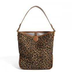 2024 Wholesale Leopard Fabric Leather Bucket Hand Bags For Women With Shoulder Strap