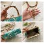 ZWY342 New Chinese Style Auspicious Cloud Ladies Evening Bag Bamboo Handle Embroidered Clutch Bag Banquet Classic Shoulder Bag