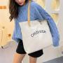 Factory Wholesale Solid Color Letter Printed Canvas Bag Casual Simple Student Handbag All-match Tote Bag