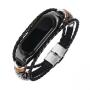 Hot Sale Bracelet Strap For Mi Band 3/4 NFC Buckle Metal Ethnic Style Beaded Retro Genuine Leather Element Replacement Wristband