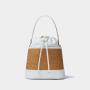 New Design Wholesale Summer Casual Vacation Straw Crossbody Bags Vintage PU Straw Women's Seaside Bucket Bag
