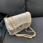 Woven fashionable small fragrant style bag, spring and summer woolen chain new style of the year, shoulder crossbody handbag