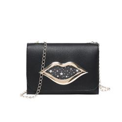2024 New Women's Small Mobile Phone Bags Casual Square Bags Single Shoulder Crossbody Bag Red Lips Chain