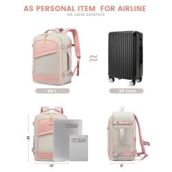 LOVEVOOK Waterproof 40L Flight Approved Travel Backpack with 3 Packing Cubes Large Overnight Weekender laptop Backpack unisex