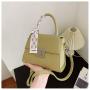 Pu Leather Wholesale Women Handbags Pure Color Designer Shoulder Bags Silk Scarf Quality Handbags
