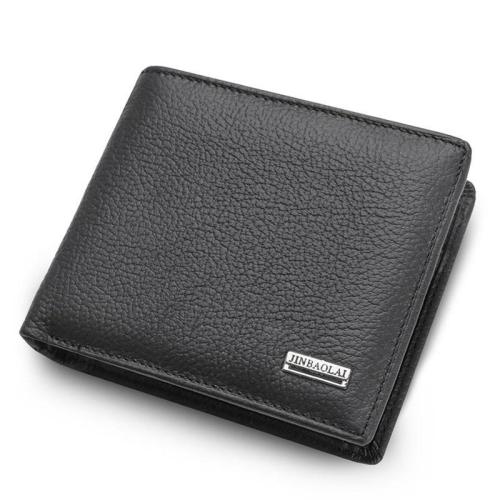 ZF204 Fashion Casual Short Wallet Vertical Head Layer Oil Wax Cowhide Men Leather Money Clip Waterproof