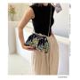 HR564 Women New Designed Sequins Shine Brightly Dinner Clutch Handbag Fashion Shell Shaped Crossbody Bag Ladies Luxury Party Bag