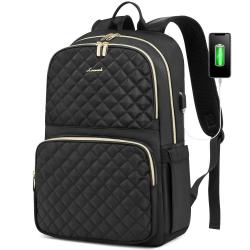 LOVEVOOK new Quilted Travel bags fashion 15.6 17inch work Computer College School Bookbag Anti-Theft laptop backpacks with USB