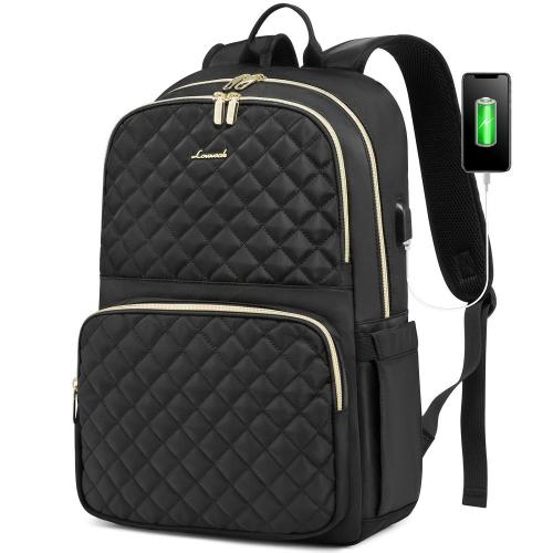 LOVEVOOK new Quilted Travel bags fashion 15.6 17inch work Computer College School Bookbag Anti-Theft laptop backpacks with USB