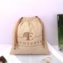Wholesale Custom Logo Printing Canvas Christmas Gift Wedding Favor Bag Drawstring Cotton Dust Gift Packaging Pouch