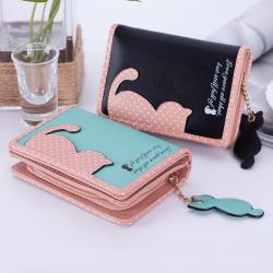 Hot selling designer purses printing embroidery customized leather wallet for ladies