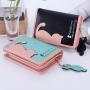Hot selling designer purses printing embroidery customized leather wallet for ladies