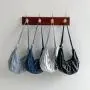 New Silver Fashion Women's Bag Wrinkled Vegetarian Messenger Bags Soft PU Leather Large Capacity Hand Shoulder Bag