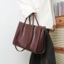 Custom Logo Female Vintage Real Leather Ladies Shoulder Tote Bags With Zipper For Women Large Capacity Handbags And Purses