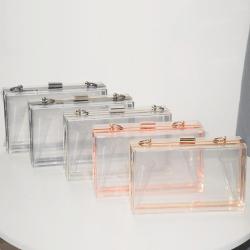 Transparent Box-Shaped Acrylic Bag Women's Clear Clutch Purse Shoulder Crossbody Handbag for clutch Wedding Party