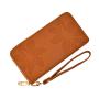 Cowhide Women Wallet Luxury Ladies Purse Pure Color Wallets Female Long Style Embossing Custom Wallet