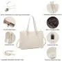 LOVEVOOK 2pc fashion office lady 15.6 in PU leather tote handbag sets large shoulder bags laptop briefcase work bag for women