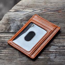 Cheap Custom slim pu and genuine leather wallets for men minimalist thin credit card holder small wallet money clip factory