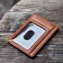 Cheap Custom slim pu and genuine leather wallets for men minimalist thin credit card holder small wallet money clip factory