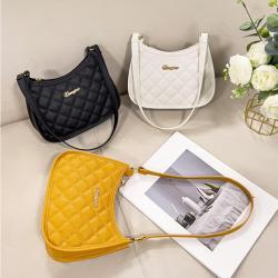 Wholesale Fashion Single Shoulder Bag for Ladies New Style PU Leather Diamond Lattice Underarm Handbag Versatile Dress Accessory