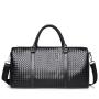 custom logo pu leather travel bag luxury woven men overnight gym bag duffel bag sac de voyage homme