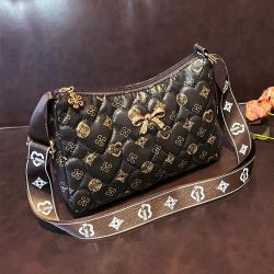 Best Price Cheap shoulder bag for women 2024 summer new women's bags pu leather ladies printed webbing underarm bag