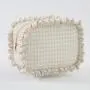 New Trends Hot sale  Best Gifts Makeup Brush Set With Bag For Girls Ruffle Gingham Makeup Brush Pouch Plaid Cosmetic Bag White