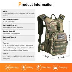 Sucipi 2022 Hydration Pack with 2L Hydration Bladder Lightweight Insulation Water Backpack for Hiking Running Climbing Biking