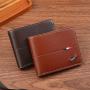 Hot Selling Men's Waterproof PU Leather Wallet Casual Short Bank Credit Card Holder and Change Bag Cross-Border Hot Item