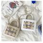 Custom Design Women clear tote cute Handbags Fashion Clear Window Pins Display Girls Crossbody pain Bag