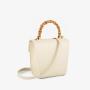 Trendy Unique Bamboo Handle Ladies Bucket Bags Chic Bamboo Premium Metal Lock Luxury Custom Logo Womens Bucket Bags