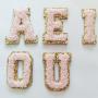 Good Quality DIY All Kinds Of Things By Yourself Chenille Vomel Patch Chenille Letter Hot Letters Patch Chenille Patches